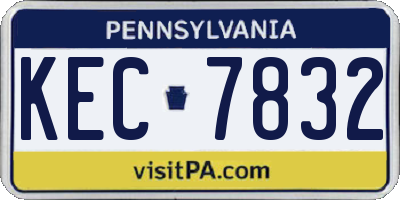 PA license plate KEC7832