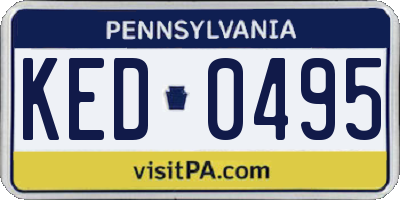 PA license plate KED0495