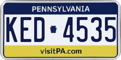 PA license plate KED4535