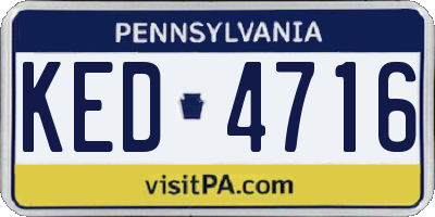 PA license plate KED4716