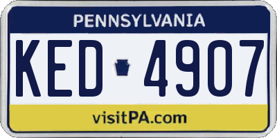 PA license plate KED4907