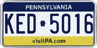 PA license plate KED5016