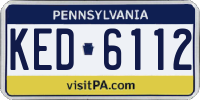PA license plate KED6112