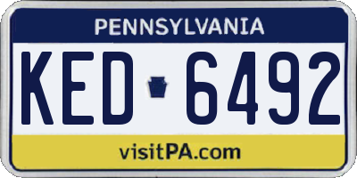 PA license plate KED6492