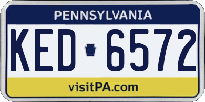 PA license plate KED6572