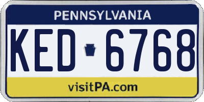 PA license plate KED6768