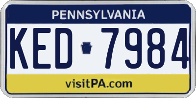 PA license plate KED7984
