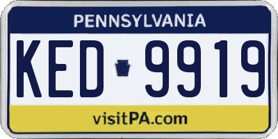 PA license plate KED9919