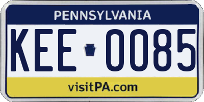 PA license plate KEE0085