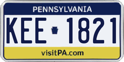 PA license plate KEE1821