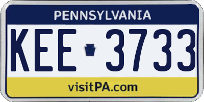 PA license plate KEE3733