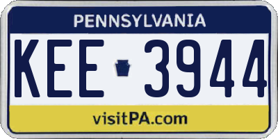 PA license plate KEE3944