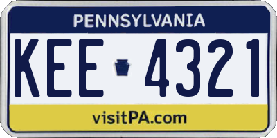 PA license plate KEE4321