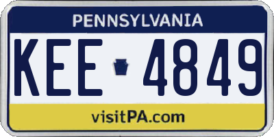 PA license plate KEE4849