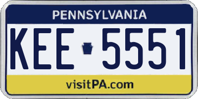 PA license plate KEE5551