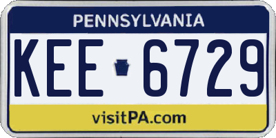 PA license plate KEE6729