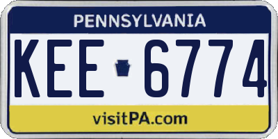 PA license plate KEE6774