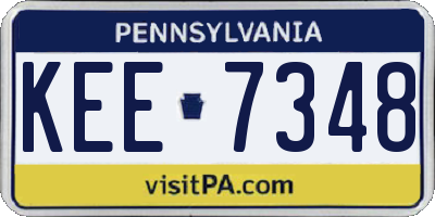 PA license plate KEE7348