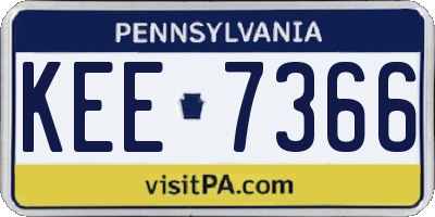 PA license plate KEE7366