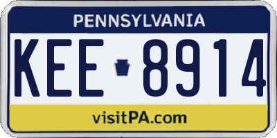 PA license plate KEE8914