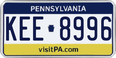 PA license plate KEE8996