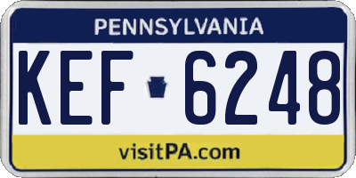 PA license plate KEF6248