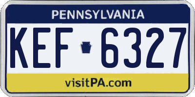 PA license plate KEF6327