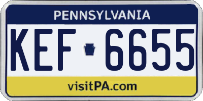 PA license plate KEF6655