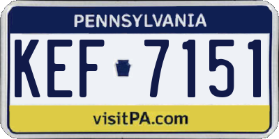 PA license plate KEF7151