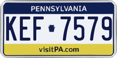 PA license plate KEF7579