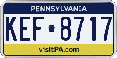PA license plate KEF8717