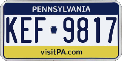 PA license plate KEF9817