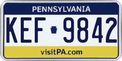 PA license plate KEF9842