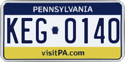 PA license plate KEG0140