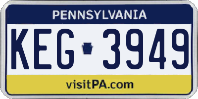 PA license plate KEG3949