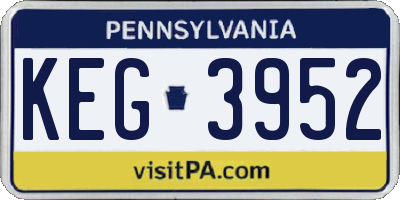 PA license plate KEG3952