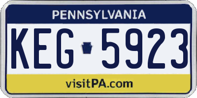 PA license plate KEG5923