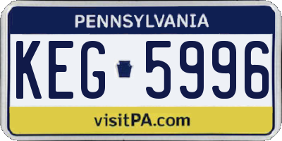 PA license plate KEG5996