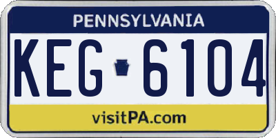 PA license plate KEG6104