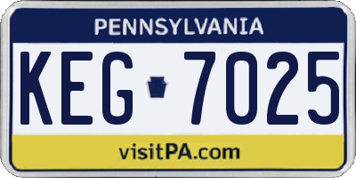 PA license plate KEG7025