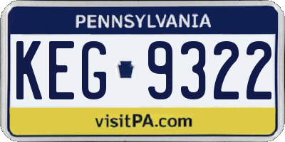 PA license plate KEG9322