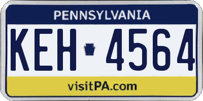 PA license plate KEH4564