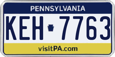 PA license plate KEH7763