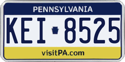 PA license plate KEI8525