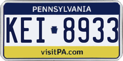 PA license plate KEI8933