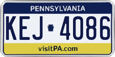 PA license plate KEJ4086