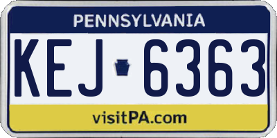 PA license plate KEJ6363