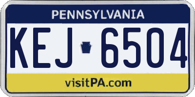 PA license plate KEJ6504