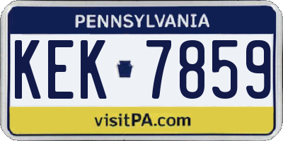 PA license plate KEK7859