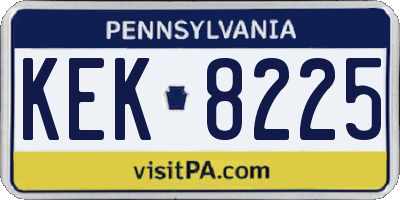 PA license plate KEK8225